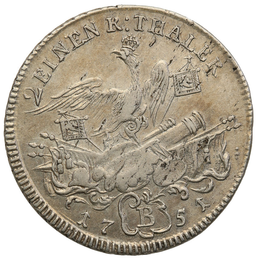 Niemcy, Prusy. Fryderyk II Wielki (1740-1786), 1/2 talara 1751 B, Wrocław